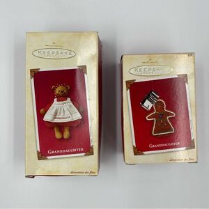 Hallmark Keepsake Ornament Granddaughter Set 2002 & 2003